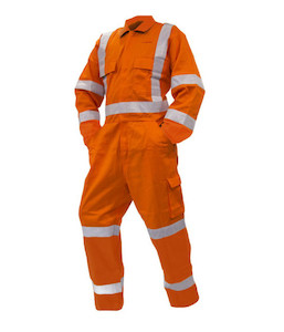 Overalls: 820038 Safe-T-Tec TTMC-W22 Day/Night 200gsm RIPSTOP Cotton Overalls, Orange, Sizes 4 to 16 - Safety Equipment NZ, Tauranga, Hamilton, Cambridge, Rotorua, BOP