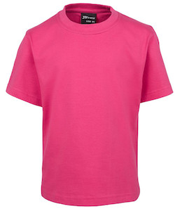 Children's Collection: 1KT JB's Kids Cotton Tee, Hot Pink, Sizes 2 to 14 - Safety Equipment NZ, Tauranga, Hamilton, Cambridge, Rotorua, BOP