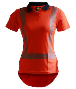 PCP1242 Caution Hi-Vis TTMC-W22 Short Sleeve Segmented Tape Womens Microfibre Po&hellip;