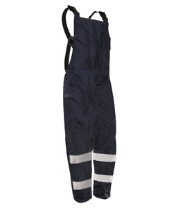 Jackets & Rainwear: 801170 Safe-T-Tec Essentials PU Coated Bib Trousers, Navy with Tape, Sizes S to 8XL - Safety Equipment NZ, Tauranga, Hamilton, Cambridge, Rotorua, BOP