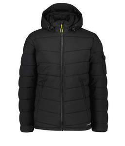 Vests Jackets Rainwear: ZJ240 Syzmik Unisex Streetworx Hooded Puffer Jacket, Black, Sizes 2XS to 7XL - Safety Equipment NZ, Tauranga, Hamilton, Cambridge, Rotorua, BOP