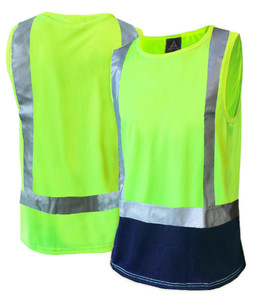 801098 Esko Hi-Vis Day/Night Singlet, Yellow/Navy, Sizes L to 3XL - Safety Equip&hellip;