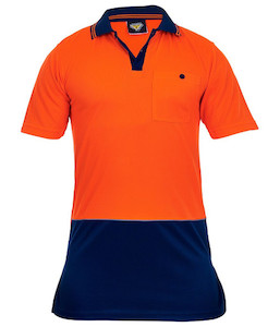PCP1210 Caution Hi-Vis Day Only Microfibre Polo, Orange/Navy, Sizes S to 13XL - &hellip;