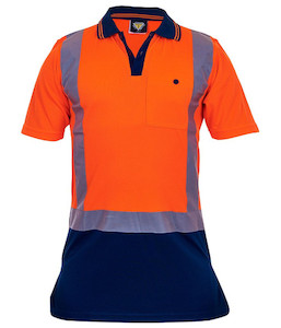 PCP1211 Caution Hi-Vis Day/Night Microfibre Polo, Orange/Navy, Sizes S to 13XL -&hellip;