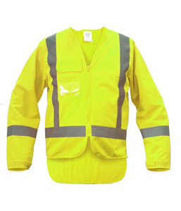 PCV1501 Caution Day/Night Long Sleeve Safety Vest, Yellow, Sizes 3XS to 10XL - S&hellip;
