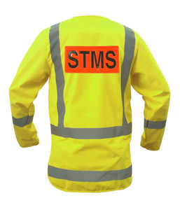 Ttmc W22 Compliant: PCV1505 Caution STMS TTMC-W22 Long Sleeve Safety Vest, Yellow, Sizes 3XS to 10XL - Safety Equipment NZ, Tauranga, Hamilton, Cambridge, Rotorua, BOP