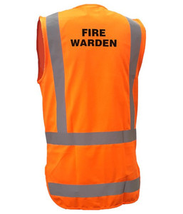 PCV1506 Caution Day/Night Fire Warden Safety Vest, Orange, Sizes 3XS to 10XL - S&hellip;
