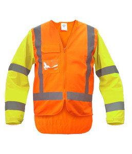 PCV1507 Caution MTC TTMC-W22 Long Sleeve Safety Vest, Orange/Yellow, Sizes 3XS t&hellip;