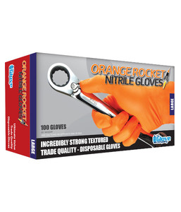 Disposable Gloves: 1300 The Glove Company Orange Rocket® Nitrile Disposable Gloves, Sizes S To 2XL - Safety Equipment NZ, Tauranga, Hamilton, Cambridge, Rotorua, BOP