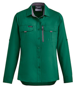 ZW760 Syzmik Womens Outdoor Long Sleeve Shirt, Green, Sizes 6 to 24 - Safety Equ&hellip;