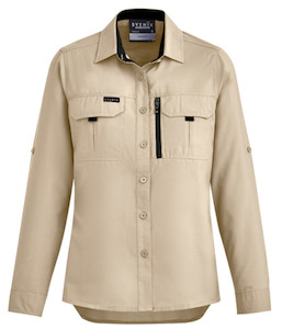ZW760 Syzmik Womens Outdoor Long Sleeve Shirt, Sand, Sizes 6 to 24 - Safety Equi&hellip;