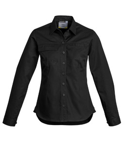 Shirts: ZWL121 Syzmik Womens Lightweight Tradie Long Sleeve Shirt, Black, Sizes 8 to 24 - Safety Equipment NZ, Tauranga, Hamilton, Cambridge, Rotorua, BOP