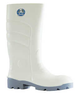 Gumboots: 892-12012 Bata Worklite 400ml PU White/Grey Steel Toe Safety Gumboot, Sizes 4 to 14 - Safety Equipment NZ, Tauranga, Hamilton, Cambridge, Rotorua, BOP