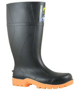 Gumboots: 892-62011 Bata Rigger 400ml PVC Black/Orange Steel Toe Safety Gumboot, Sizes 3 to 15 - Safety Equipment NZ, Tauranga, Hamilton, Cambridge, Rotorua, BOP
