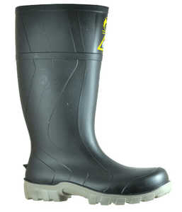 Gumboots: 892-62012 Bata Steelmate 400ml PVC Black/Grey Steel Toe Safety Gumboot, Sizes 4 to 15 - Safety Equipment NZ, Tauranga, Hamilton, Cambridge, Rotorua, BOP
