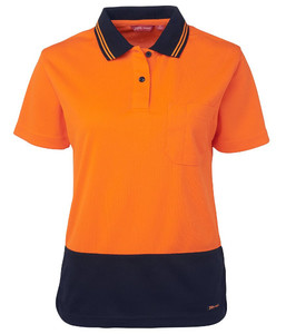 6LHCP JB's Ladies Hi Vis Short Sleeve Comfort Polo, Orange/Navy, Sizes 6 to 26 -&hellip;