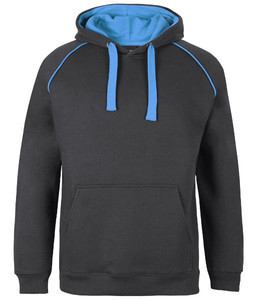 3CFH JB's Adults Contrast Fleecy Hoodie, Gunmetal/Aqua, Sizes S to 5XL - Safety &hellip;