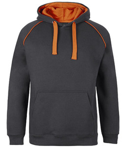 3CFH JB's Adults Contrast Fleecy Hoodie, Gunmetal/Orange, Sizes S to 5XL - Safet&hellip;