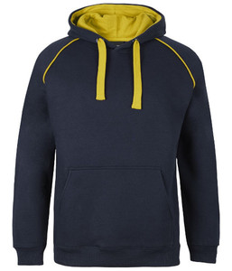 3CFH JB's Adults Contrast Fleecy Hoodie, Navy/Gold, Sizes S to 5XL - Safety Equi&hellip;