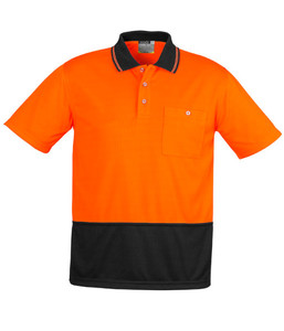 ZH231 Syzmik Unisex Hi Vis Day Only Short Sleeve Basic Polo, Orange/Black, Sizes&hellip;