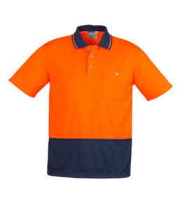 ZH231 Syzmik Unisex Hi Vis Day Only Short Sleeve Basic Polo, Orange/Navy, Sizes &hellip;