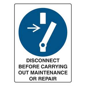 Products: Disconnect Before Carrying Out Maintenance Or Repair