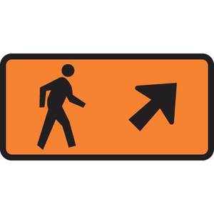 Pedestrian Cylist Signs Safety Signs Direct: Pedestrian Veer Right Direction Indicator – Level 1