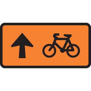 Pedestrian Cylist Signs Safety Signs Direct: Cyclist Straight Ahead LH Sign – Level 1