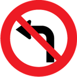 Other Temporary Signs Safety Signs Direct: No Left Turn Sign – Level 1