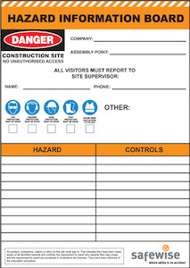 Products: Hazard Board (A1 Core Flute) safewise
