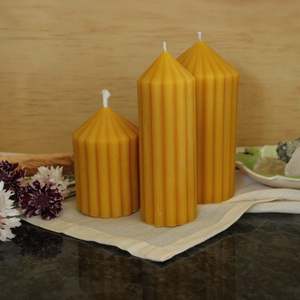 Frontpage: Striped Pillar Beeswax Candle