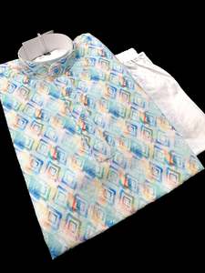 Kids Kurta Pajama: Pastel Multi with Blue base Pure rayon based chikankari with sequined work kids kurta with pajama