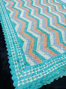 Phulkari Dupatta: Pure chiffon based very Heavy work Phulkari dupatta all over stone work and mirror