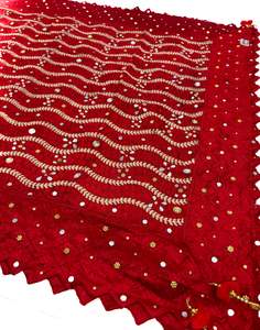 Pure chiffon based very Heavy work Phulkari dupatta all over stone work and mirror