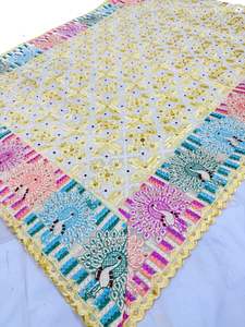 Phulkari Dupatta: Pure chiffon based very Heavy work Phulkari dupatta all over stone work and mirror