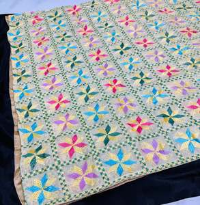 Pure chiffon based very Heavy work Phulkari dupatta all over stone work