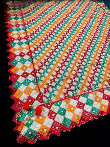 Phulkari Dupatta: Pure chiffon based very Heavy work Phulkari dupatta all over stone work with Ghunghroo and mirror