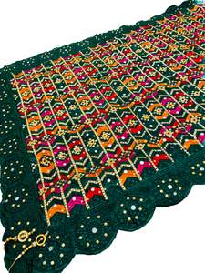Phulkari Dupatta: Pure chiffon based very Heavy work Phulkari dupatta all over stone work and mirror