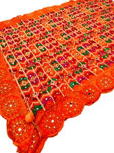 Phulkari Dupatta: Pure chiffon based very Heavy work Phulkari dupatta all over stone work and mirror
