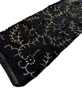 Plain Dupatta: Pure chiffon based soft embroidery work & mirror work dupatta