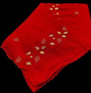 Pure chiffon based embroidery design with sequins work dupatta