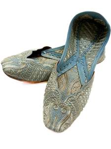 Icing Blue Color Pure leather very soft double cushioned based embroidery work B&hellip;