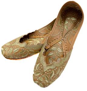 Golden Brown Color Pure leather very soft double cushioned based embroidery work&hellip;