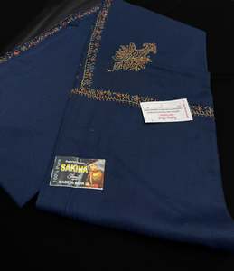Woolen Shawls Scarfs: Navy Blue color Women's Plain Pure woolen Kashmiri Shawl