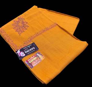 Honey color Women's Plain Pure woolen Kashmiri Shawl