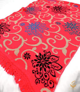 Woolen Shawls Scarfs: Neon Pink colour very warm woolen printed shawl