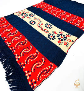 Woolen Shawls Scarfs: Nevi Blue colour very warm woolen printed shawl