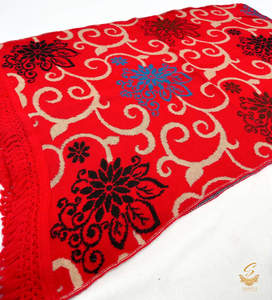Red colour very warm woolen printed shawl