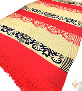 Bright Red colour very warm woolen printed shawl