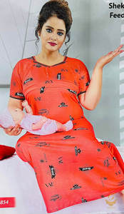 Cotton Lycra based Printed fabric(stretchable) women's nighty (size 44-46) &hellip;
